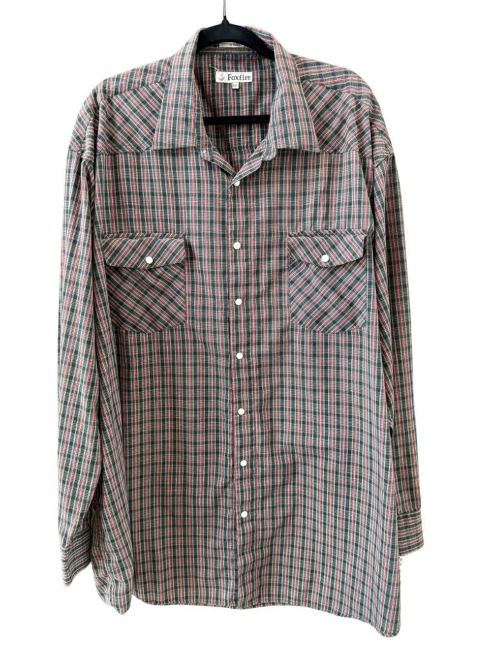 Foxfire 3XT Tall Pearl Snap Western Plaid Shirt